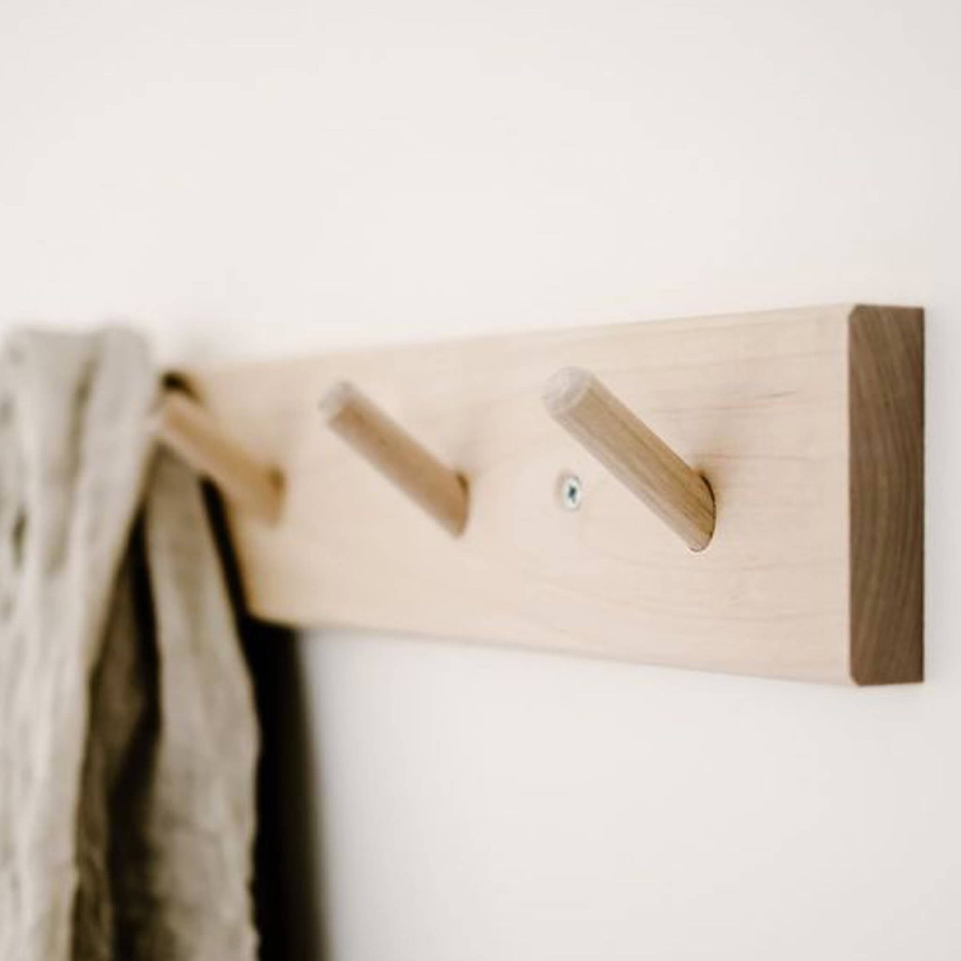 Rack with 4 Hooks Birch Wood - Unik by Nature