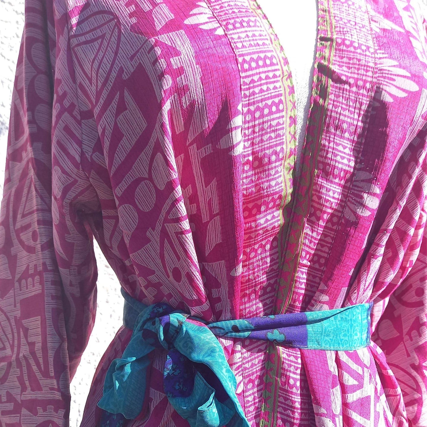 Long silk Kimono Lexi No24 - Unik by Nature