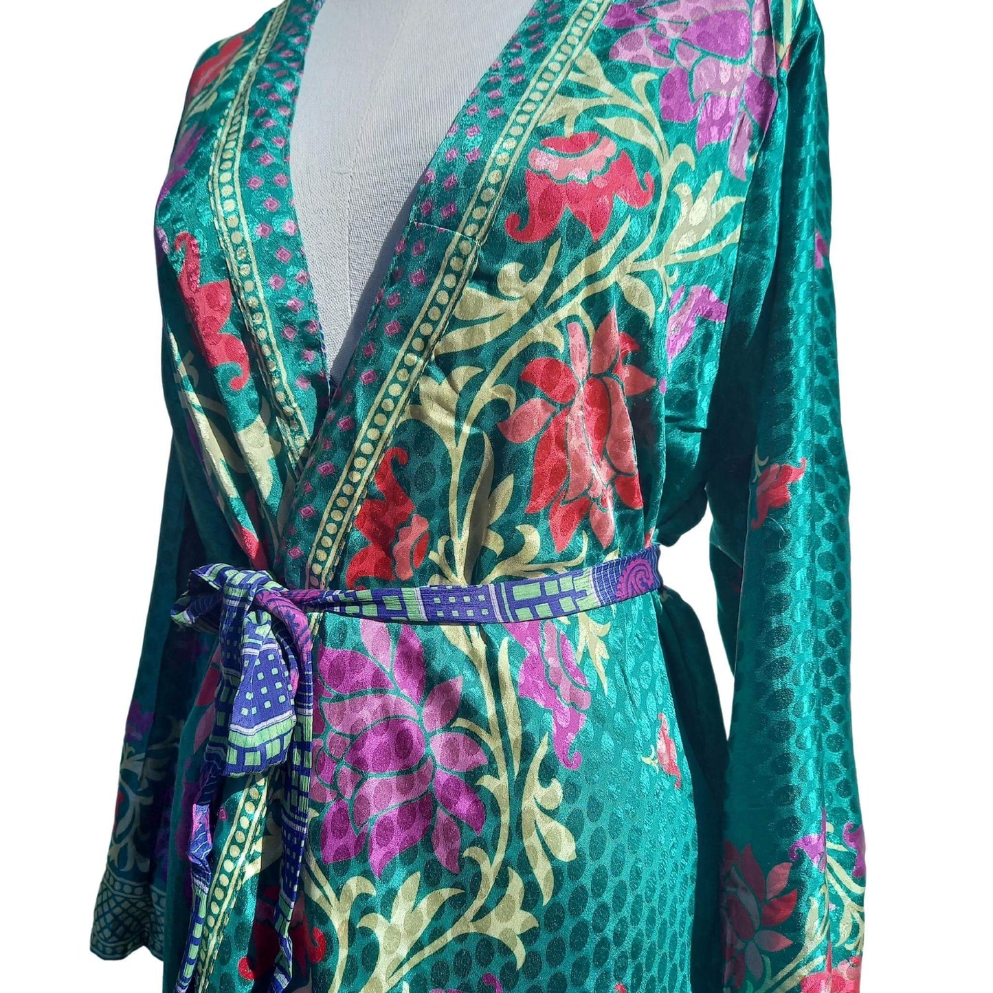 Long silk Kimono Linda No31 - Unik by Nature