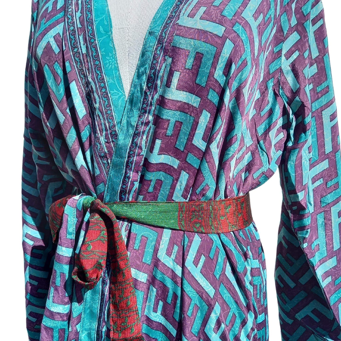 Long silk Kimono Liz No11 - Unik by Nature