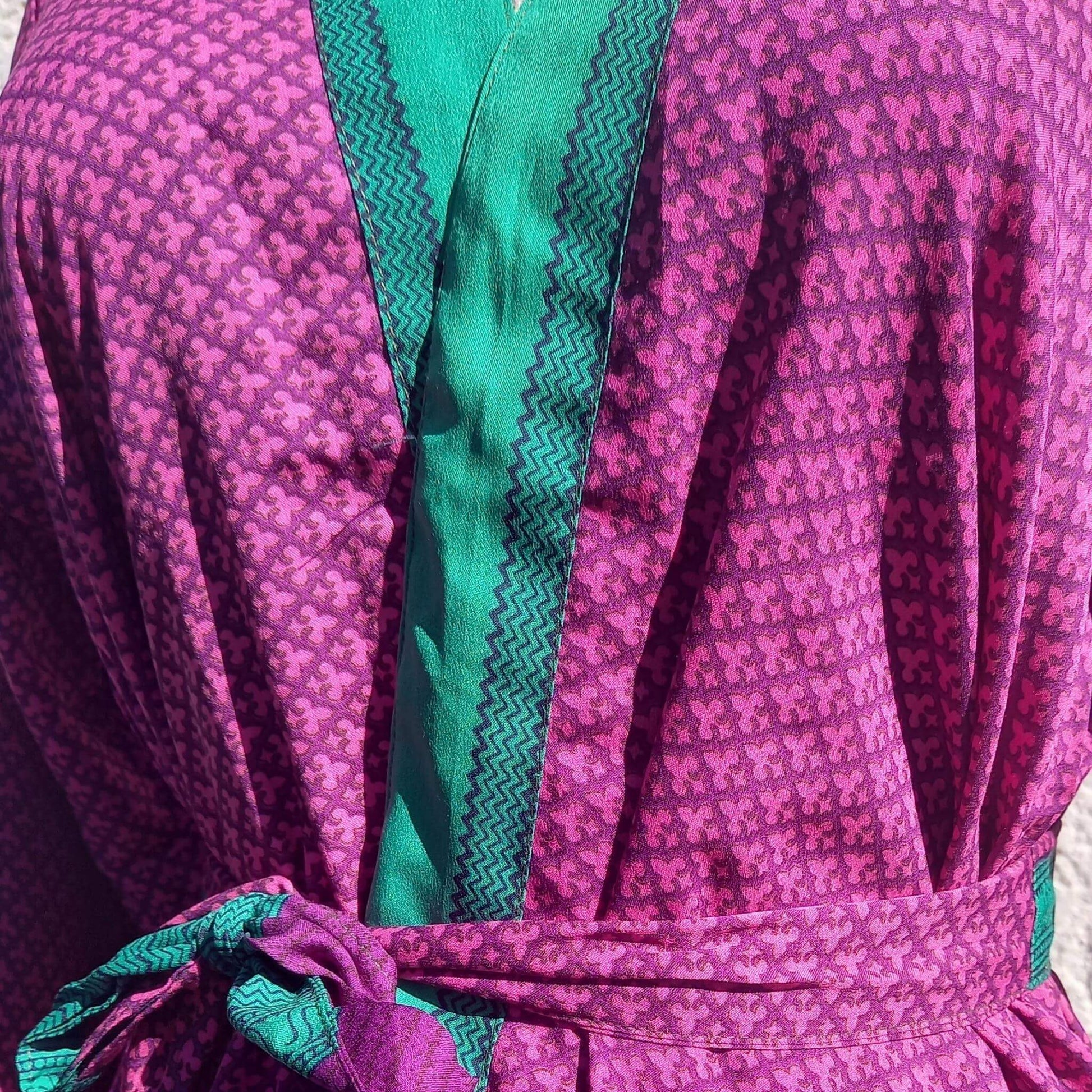 Short silk Kimono Matilda No46 - Unik by Nature