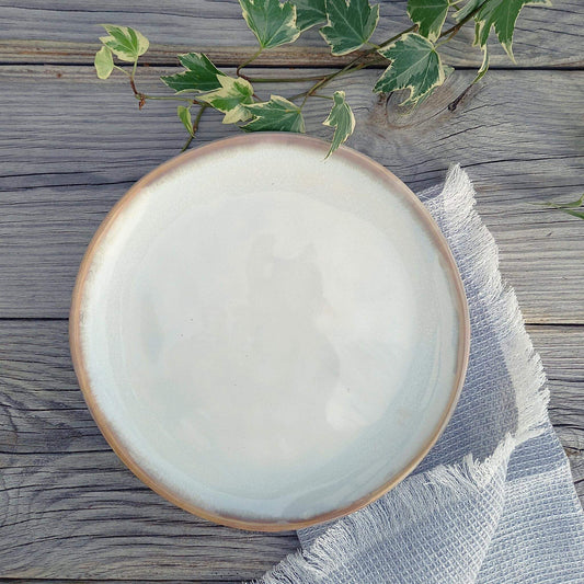 Biarritz - mother-of-pearl white dessert plate 21 cm - Unik by Nature