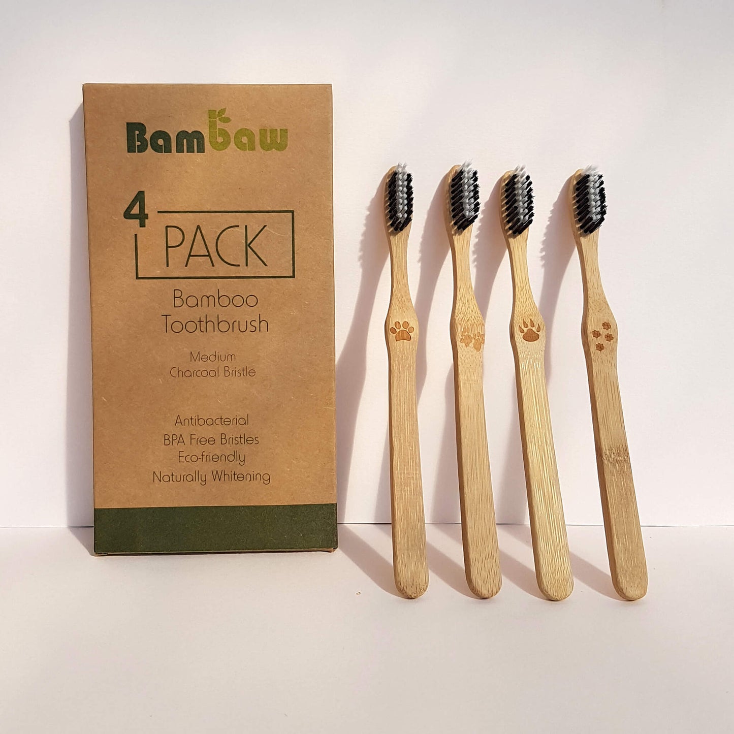 Organic Bamboo Toothbrushes - 4 pack - Unik by Nature