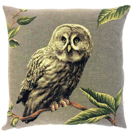 Decorative Jacquard Pillow Cover Grey Owl - Unik by Nature