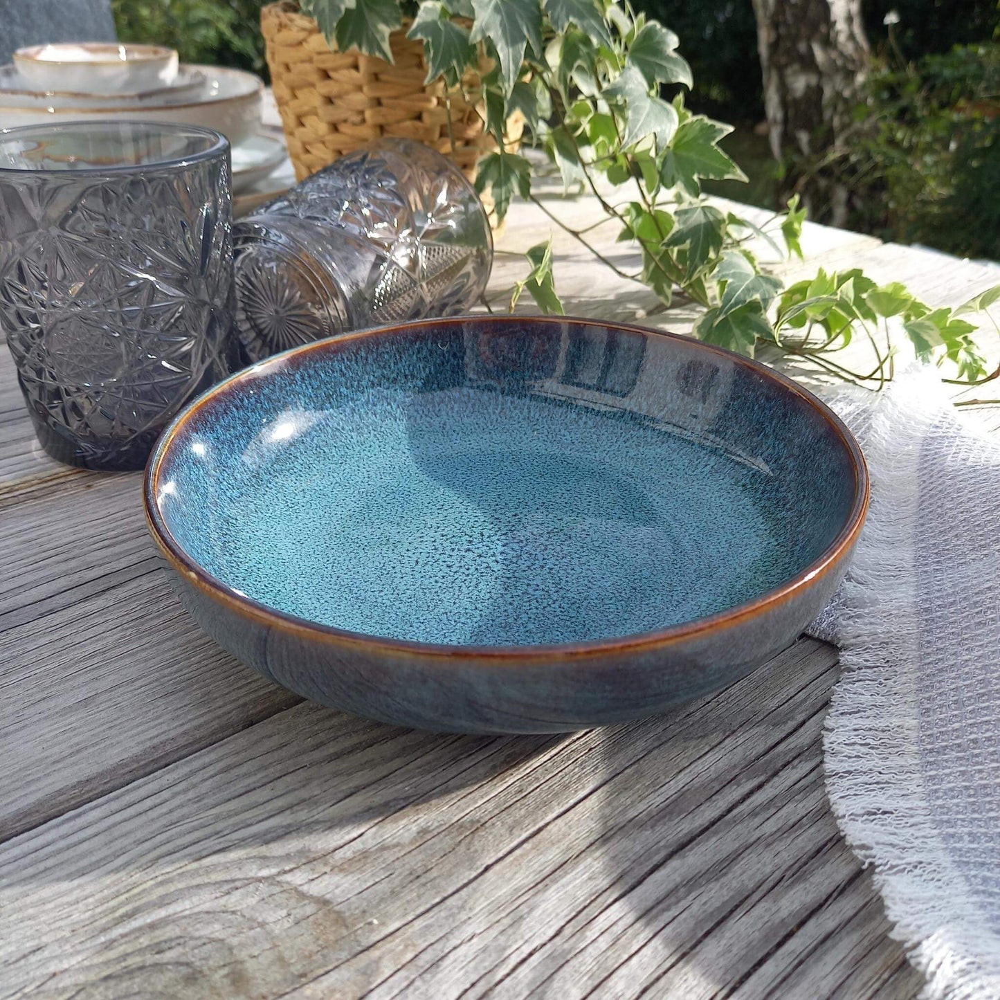 Hossegor - Ocean blue bowl 19 cm - Unik by Nature