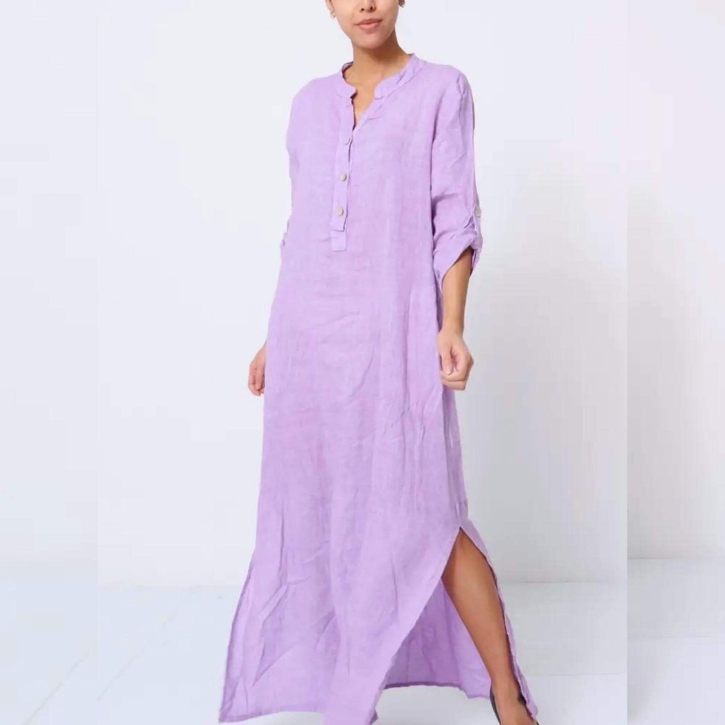 Cala Long Linen Kaftan dress - Unik by Nature