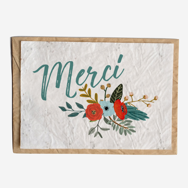 Merci plantable card with envelope - Unik by Nature