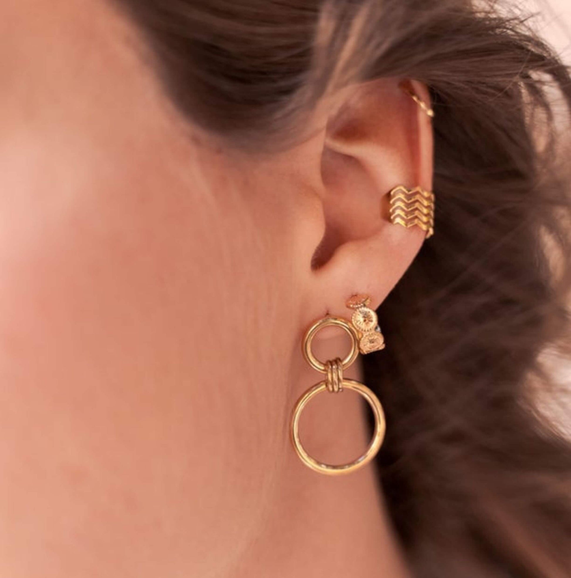 Golden Earrings Quincy Stainless Steel - Unik by Nature