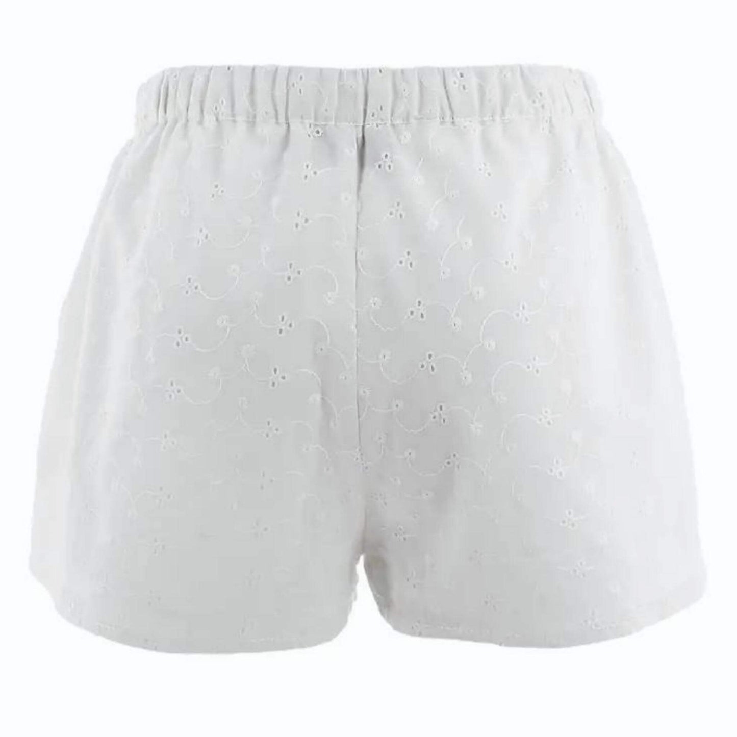 Flora White Shorts in Broderie anglaise - Unik by Nature