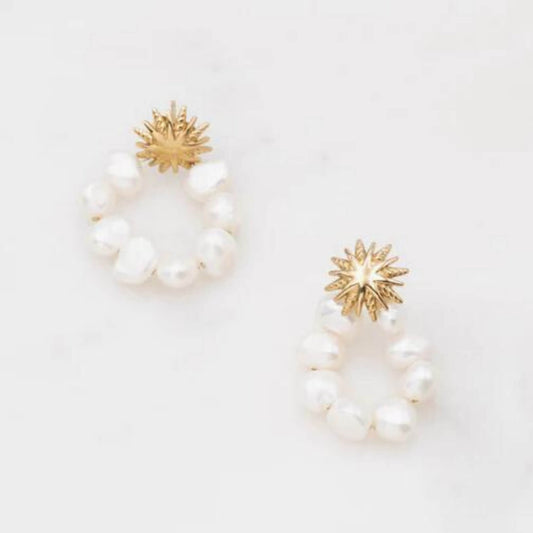 Golden pearl Thealie earrings - Unik by Nature