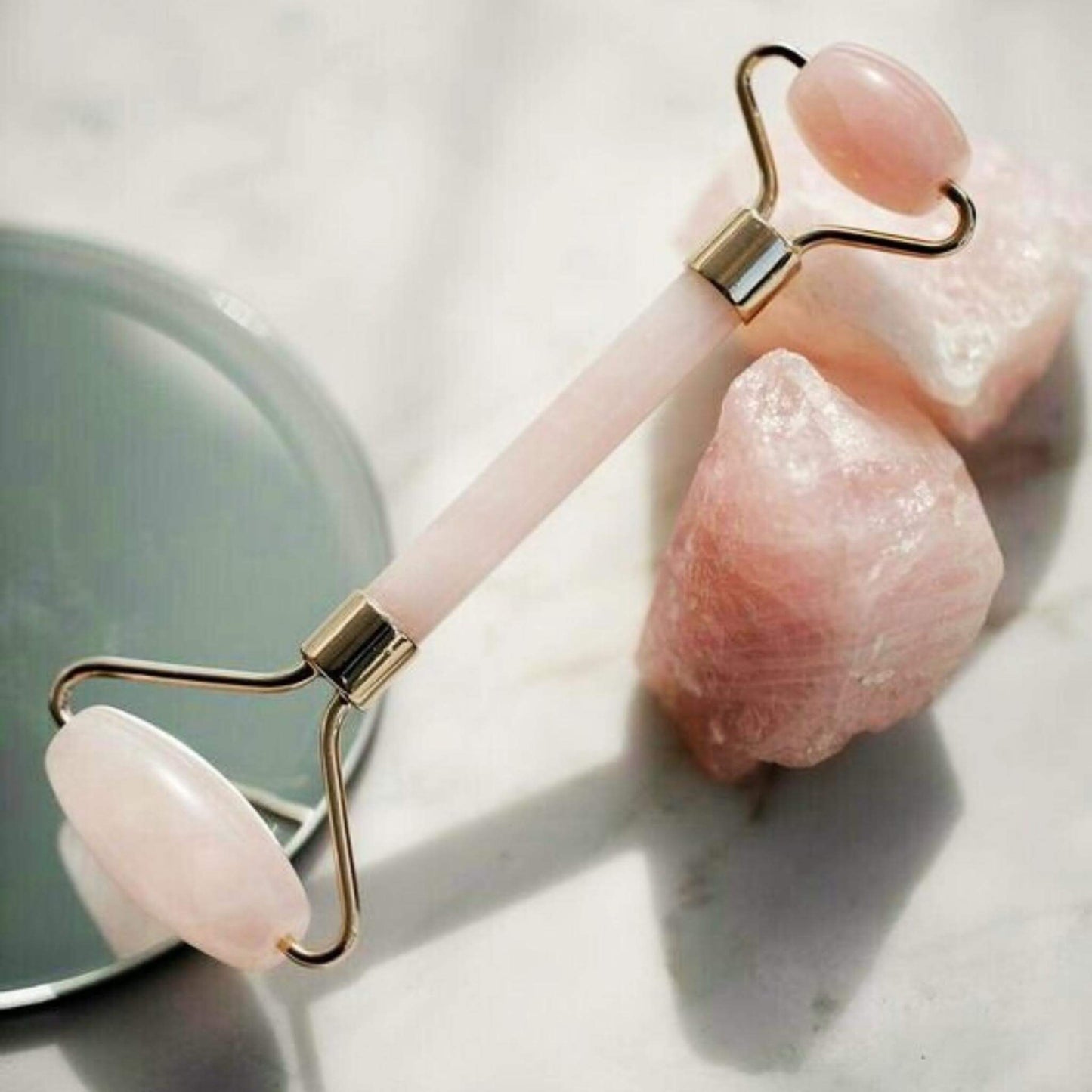 Facial massage roller Rose Quartz - Unik by Nature