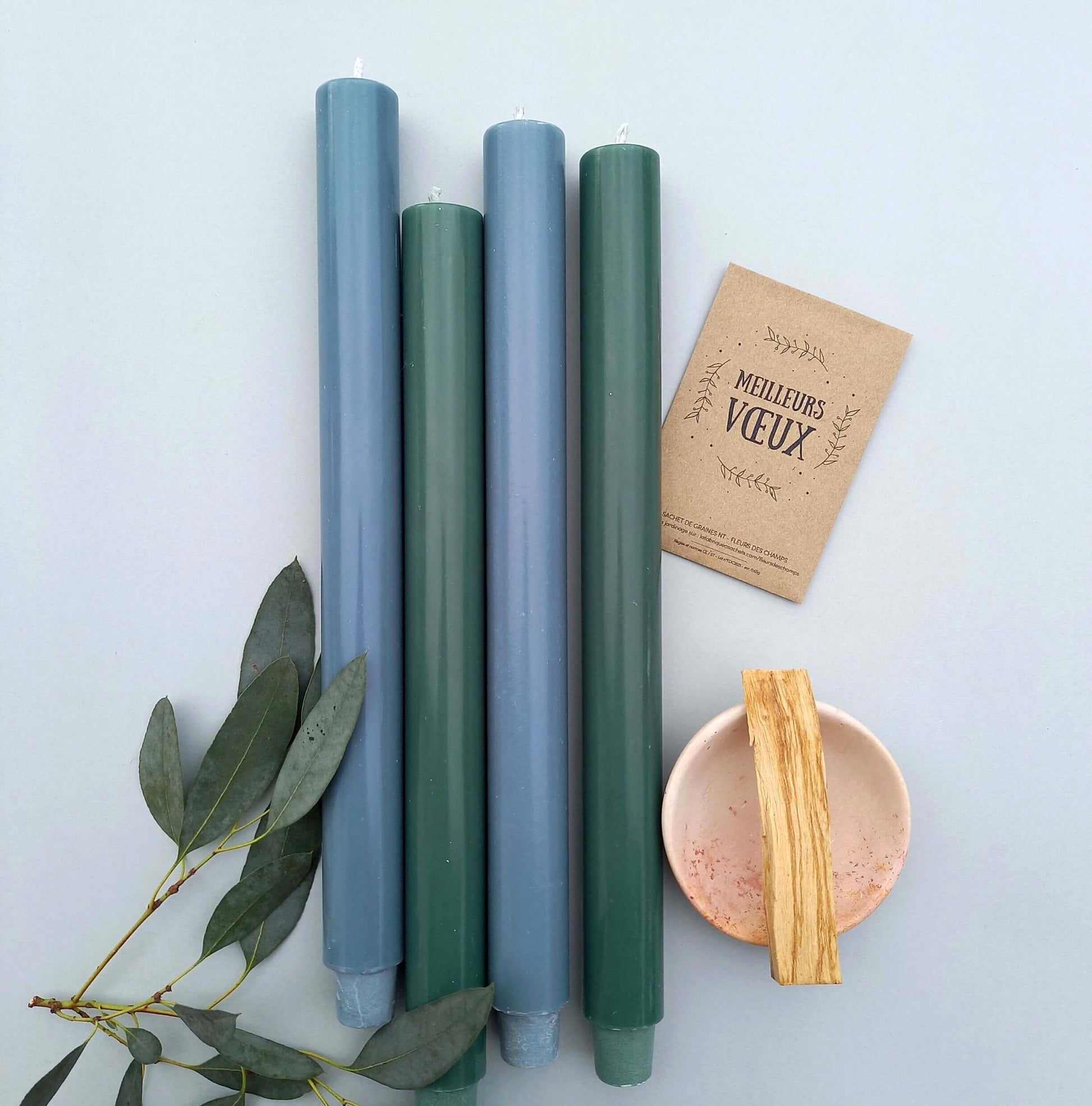 Tall Taper Dinner Candle 30 cm Ocean blue - Unik by Nature