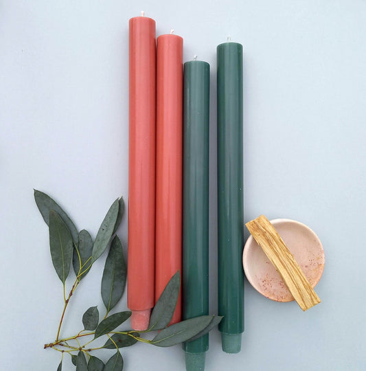 Tall Taper Dinner Candle 30 cm Forest green - Unik by Nature