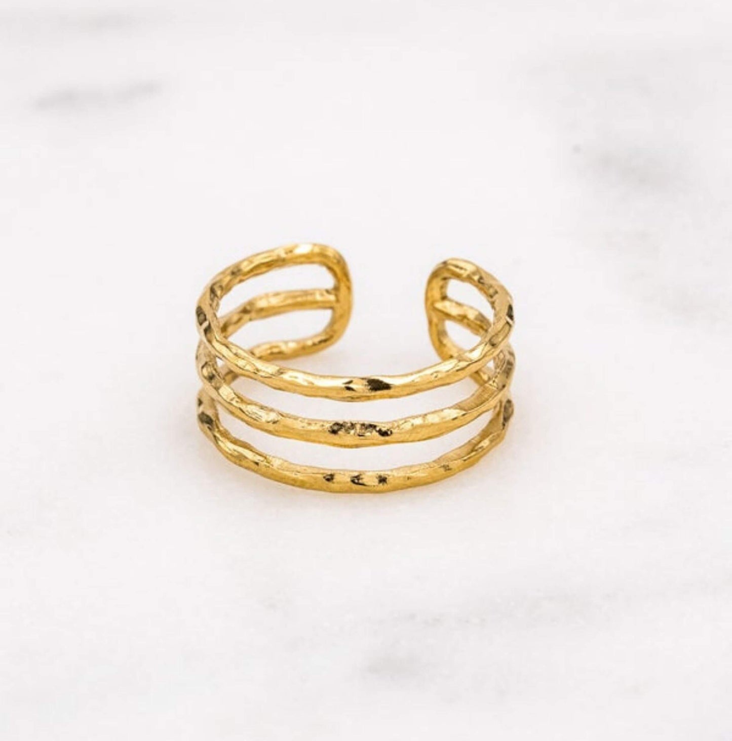 Golden Tyra ring Stainless Steel - Unik by Nature